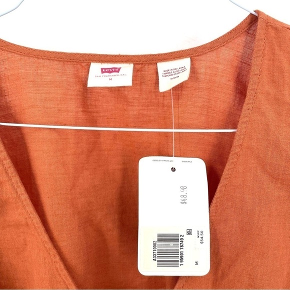 Levi's NAT Burnt Orange Luisa Puff Sleeve Blouse - Picture 6 of 7